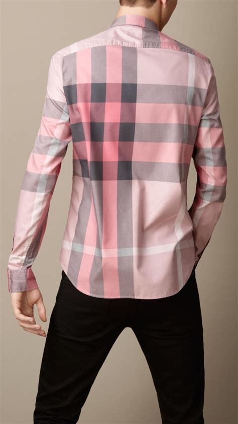 burberry brit check shirt pink|Burberry tee shirts men.